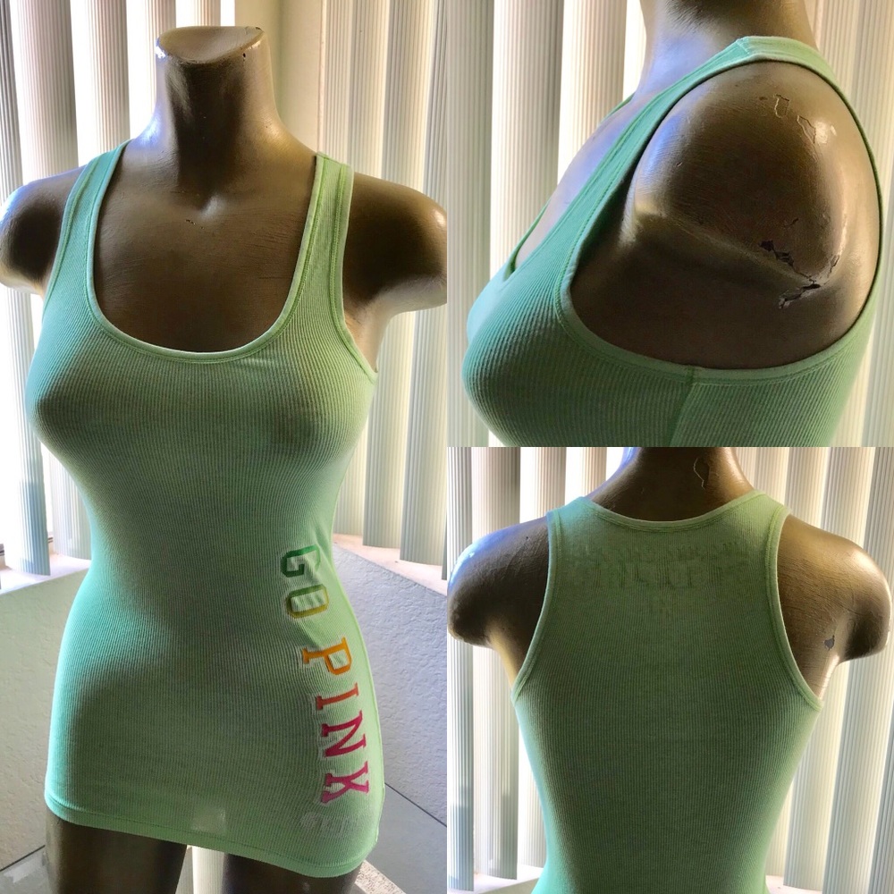 VICTORIA’S SECRET Love PINK Racerback Logo TANK XS Vintage Y2K